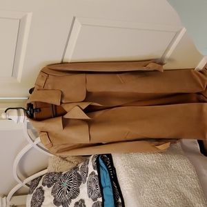 Suede trench coat